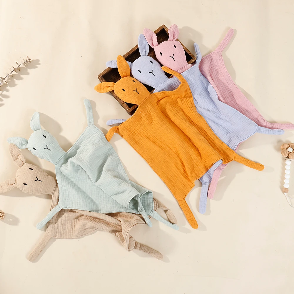 Kangobaby 29X20cm 100% Pure Cotton Gauze Rabbit Comfort Cloth Soft And Breathable With No Additives For Safe Biting
