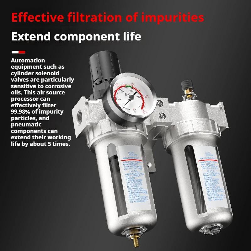 Regulator Filter Kompresor Udara SFC200 Bagian Pneumatik Katup Regulator Perangkap Pemisah Air Minyak