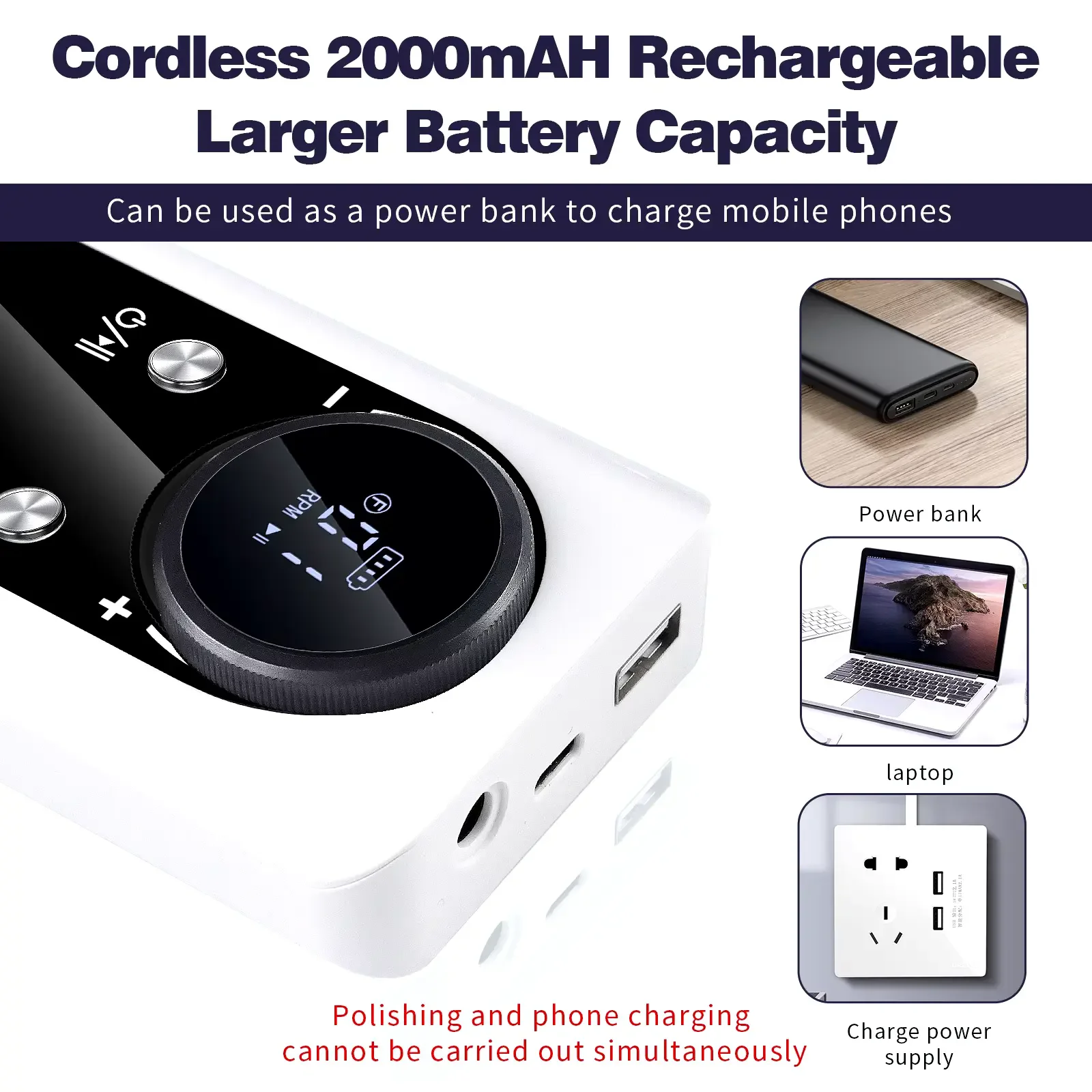 Portable Nail Drill Machine 45000RPM Professional Electric Nail File With High-Definition LED Display Screen Manicure Salon Tool