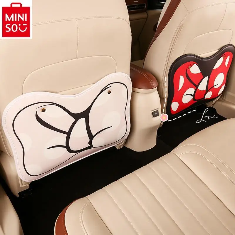 MINISO Disney Cartoon Minnie Cute Bow Anti fouling Pad for Women's High Quality Seat Suspension Kick Pad in Car