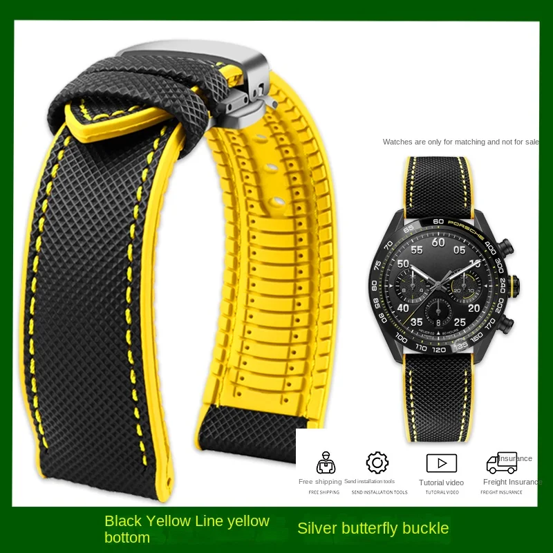 Canvas-Nylon-Kautschukarmband, 20 mm, 22 mm, 24 wasserdichtes Armband für Breitling Omega IWC Citizen TUDOR Hamilton Uhr Herrenzubehör