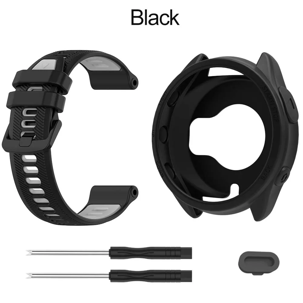 Etui 2 w 1 + pasek kompatybilny z Garmin 965, miękki silikonowy futerał ochronny z paskiem z regulowanym paskiem — zdjęcie 4