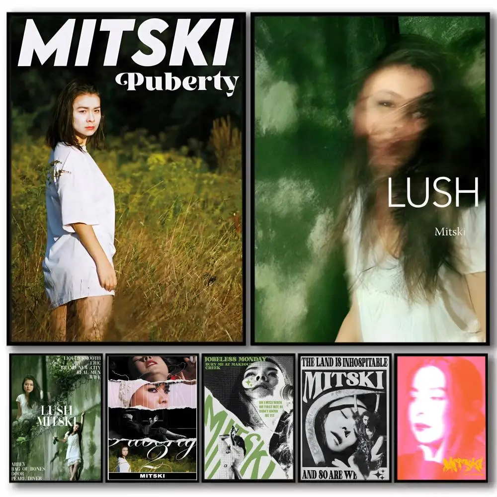Singer M-Mitski Painting Calligraphy Canvas Poster Wall Art Prints for Living Room Bedroom Office Home Decoration Gift