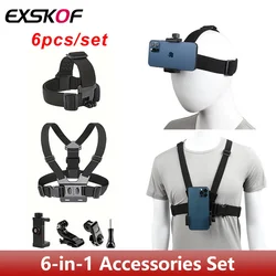 Action Camera Kit Mobile Phone Head Strap Chest Strap Mount Adjustable for GoPro Hero 13 12 Phone Enhanced Stability Versatility