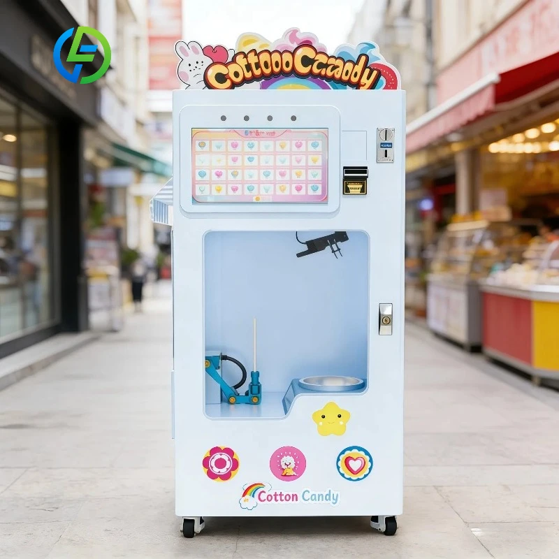 FL Customized Cotton Candy Vending Machine Touch Screen Automatic Colourful Candy Floss Maker for Cinema Food Vending Machine