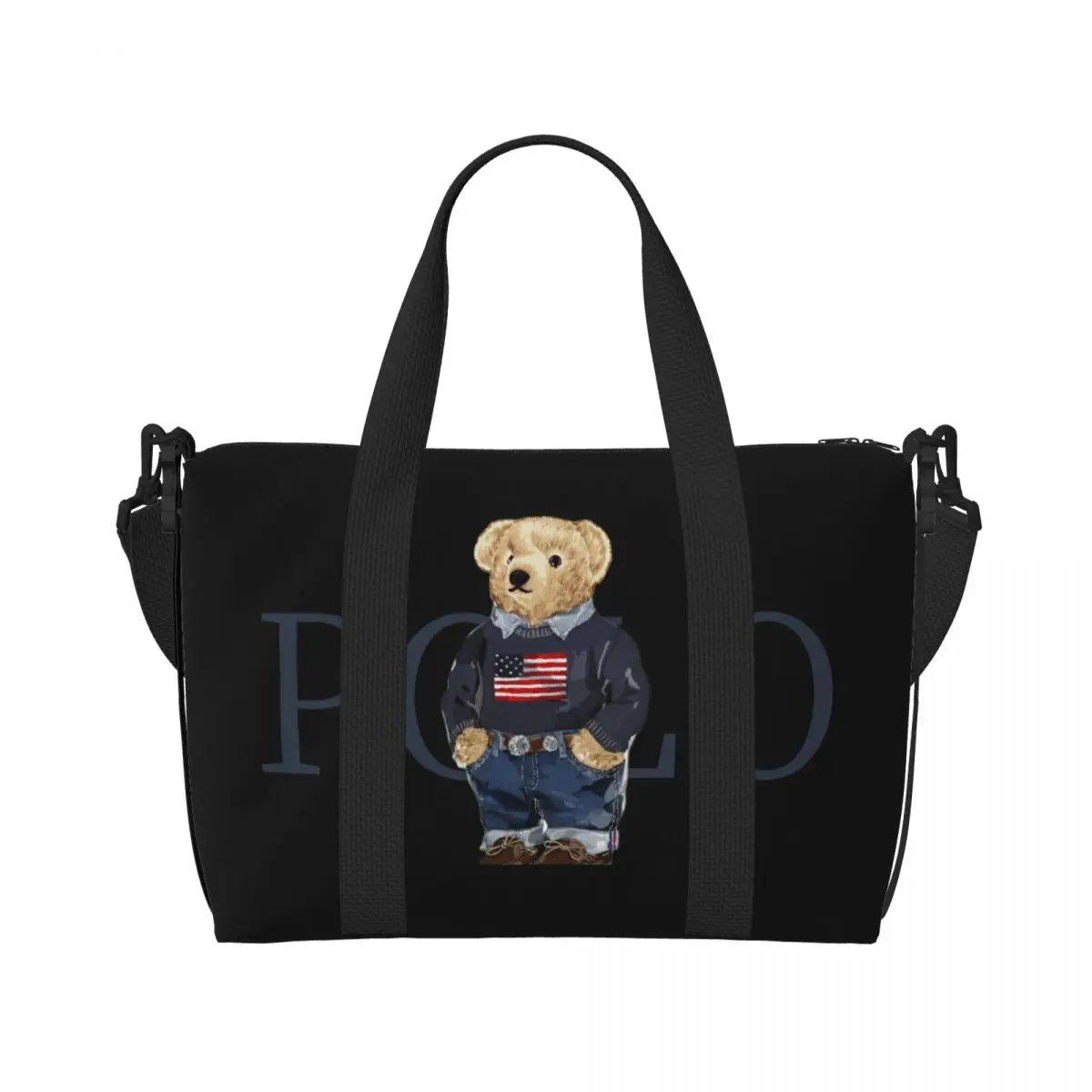 Ralph Bear Women Men Travel Crossbody Bag Carry On Luggage Bag Men Tote Large Capacity Weekender Gym Sport Holdall