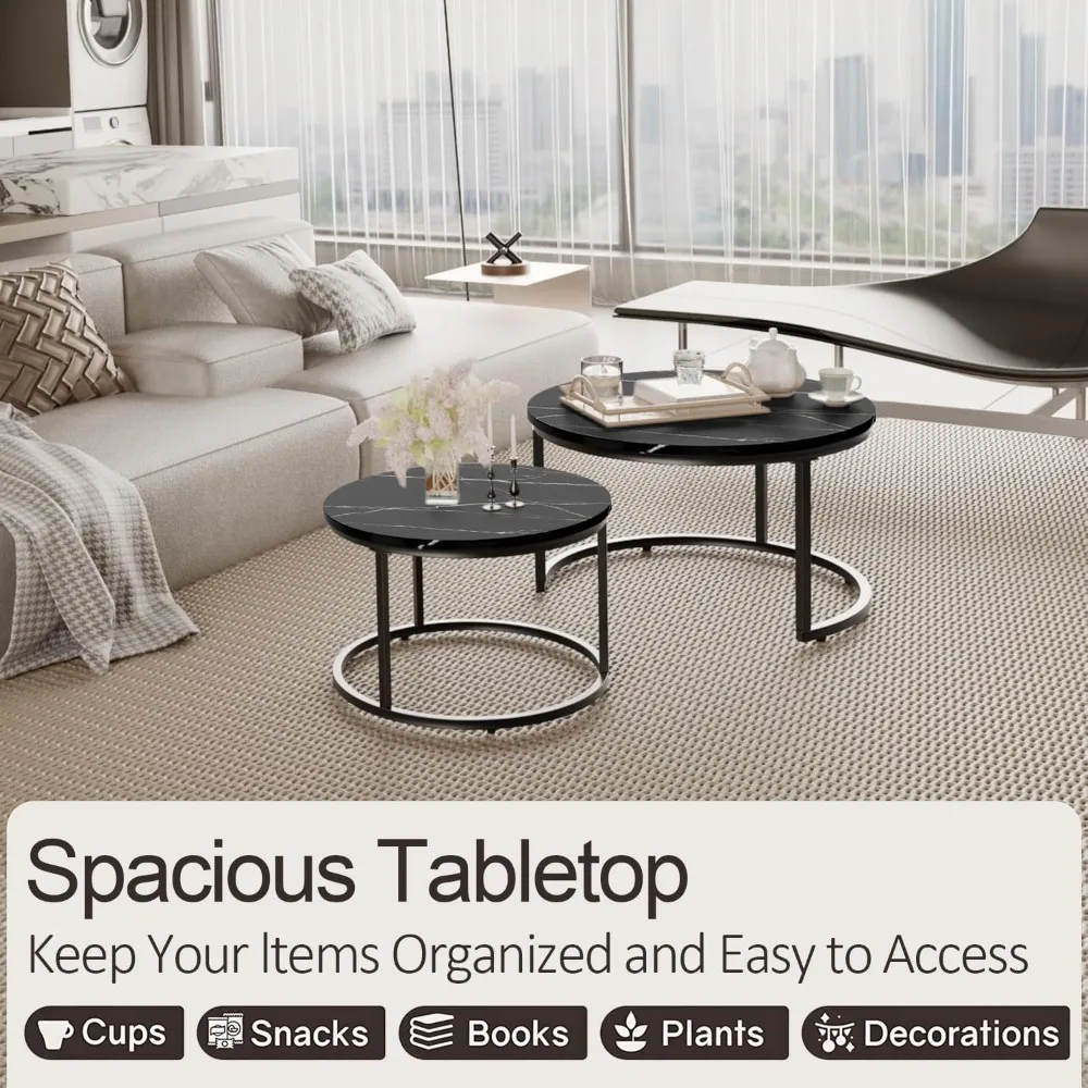 Nowoczesne, oszczędzające miejsce małe stoły do jadalni do salonu, okrągłe stoliki kawowe, stoły do układania w stos, idealne do małych przestrzeni