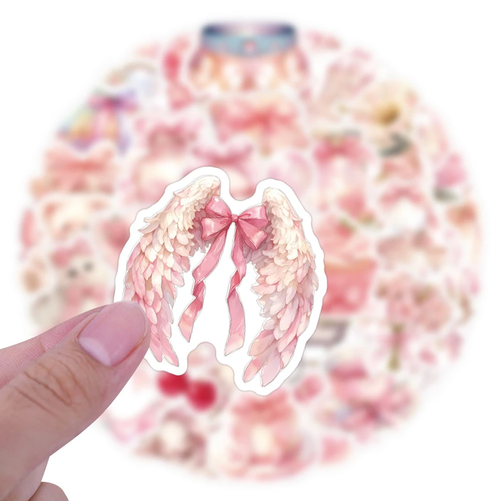 

10/30/50pcs Cute Cartoon Coquette Pink Girl Stickers Aesthetic Decals Laptop Fridge Diary Phone Scrapbook Decoration Sticker Toy