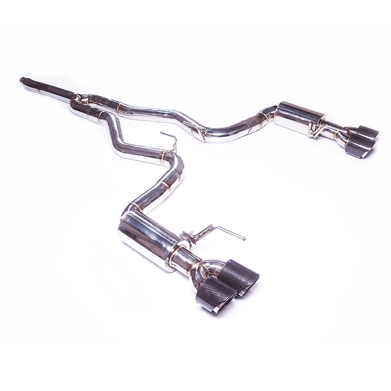 For Applicable to the 2015-2023 d Mustang 2.3T Stainless Steel Mid Tail High-permance Exhaust with Straight Resonator