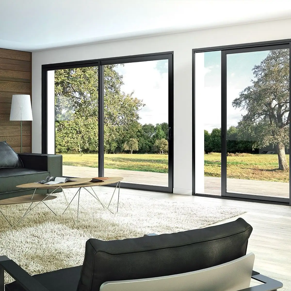 

Residential House Exterior Thermal Break Sliding Patio Door Balcony Aluminum Sliding Door Double Tempered Glass Slide Doors