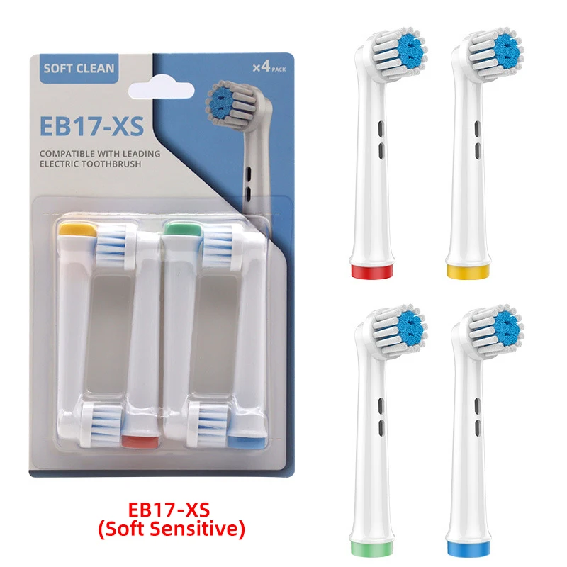 Cabeças de Substituição Escova Elétrica, Escova de Dente Sensível Suave para Oral B, Bicos Toothbrush, EB17-XS, 8 Pcs, 12 Pcs, 16 Pcs, 20Pcs