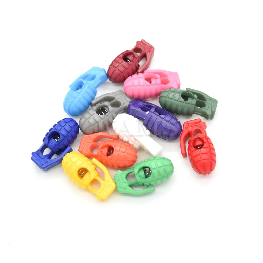 Tappo di bloccaggio del cavo in plastica colorato stile granata da 12 pezzi per paracord/allaccio per scarpe
