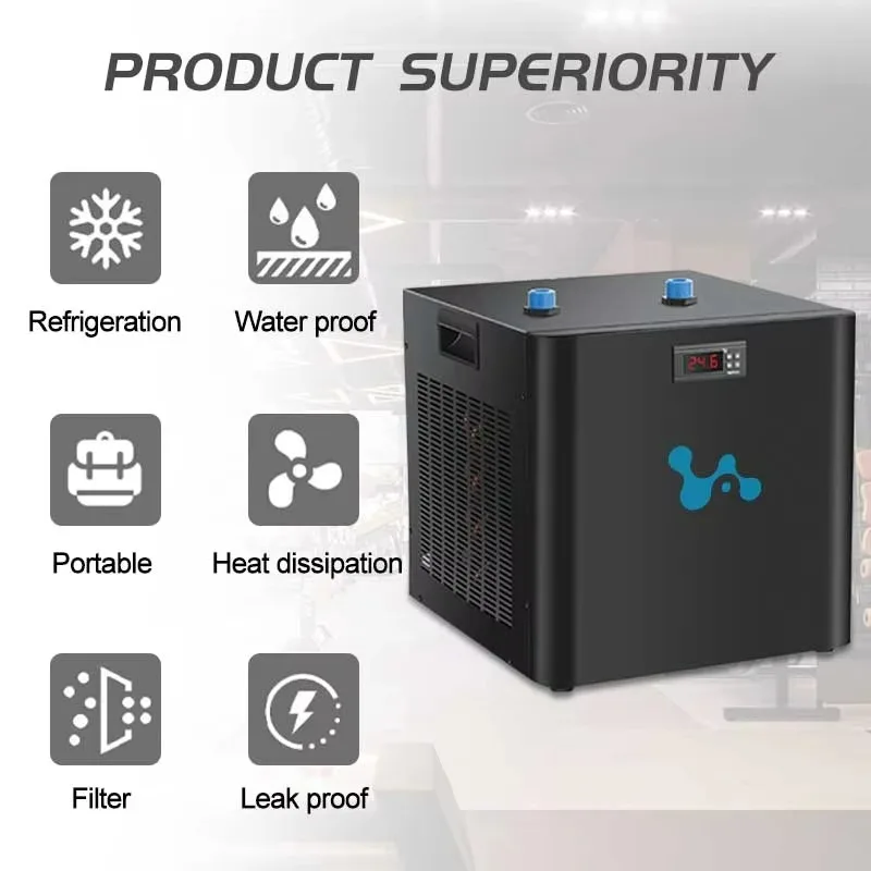 야외용 300L 0.3HP 냉각기 아이스 배스 1/3HP 워터 튜브 냉수 침수 냉각기
