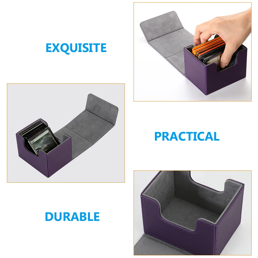 

Card Box Decks PU Organizer Case for Cards Playing Storage Desktop Game Holder