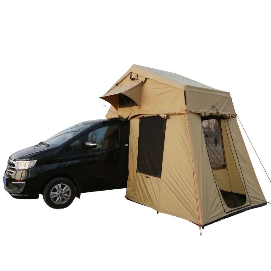 High quality outdoor soft shell roof top tent 4x4 camping car rooftent with annex