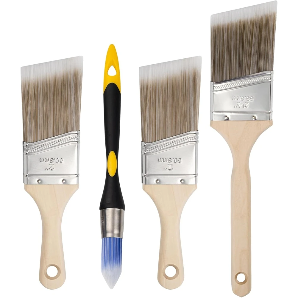 MOPHE-Mister Rui-verfborstelset - 4-pack hoekborstels Trim voor kast en muurschildering voor olie, latex, synthetische haren