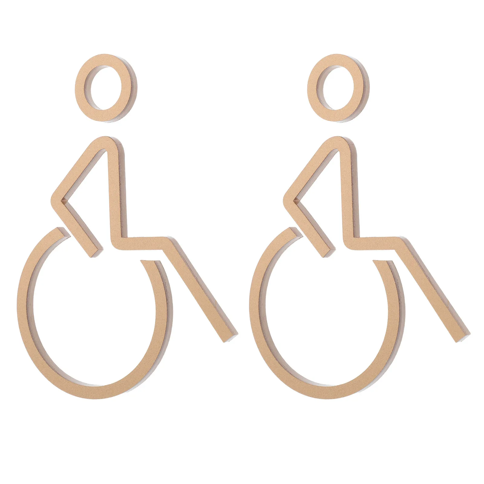 2Pcs Acrylic Handicap Restroom Door Signs Self-Adhesive Waterproof Disabled Toilet Symbols for Business Washrooms
