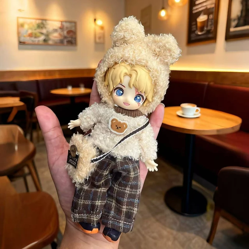 Only Clothes Are Suitable for Movable Dolls Hot-selling Simple and Fashionable Hooded Sweater Jeans Suit Gentle Beige Sweater