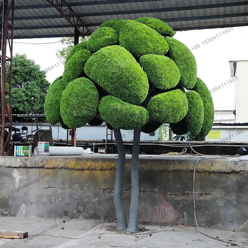 YJ African simulated bread tree large shopping mall landscape simulation fake tree landscaping, outdoor decoration
