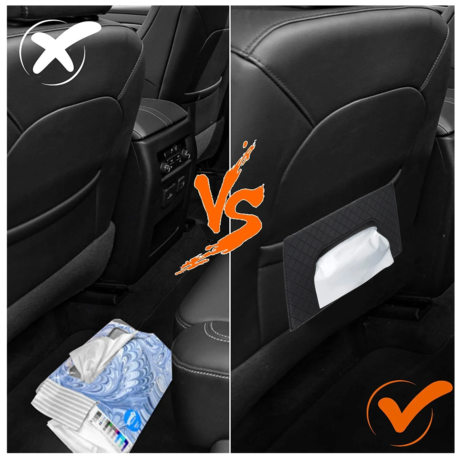 

Visor Tissue Box Storage Case For Backseat Easy Attach Remove Large Extraction Hole Durable Practical Box Sturdy