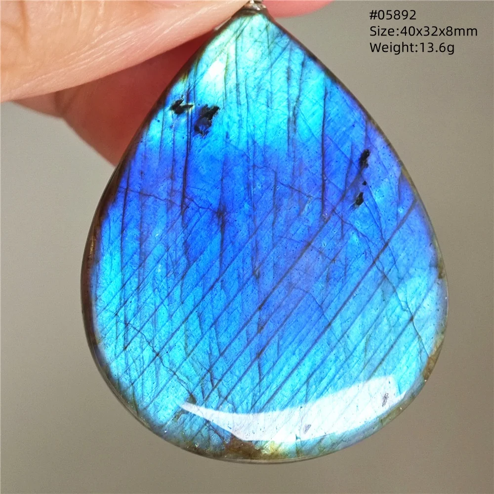 

Natural Purple Labradorite Pendant Jewelry Water Drop Gold Flash Blue Labradorite Necklace Bead For Women Men AAAAAA
