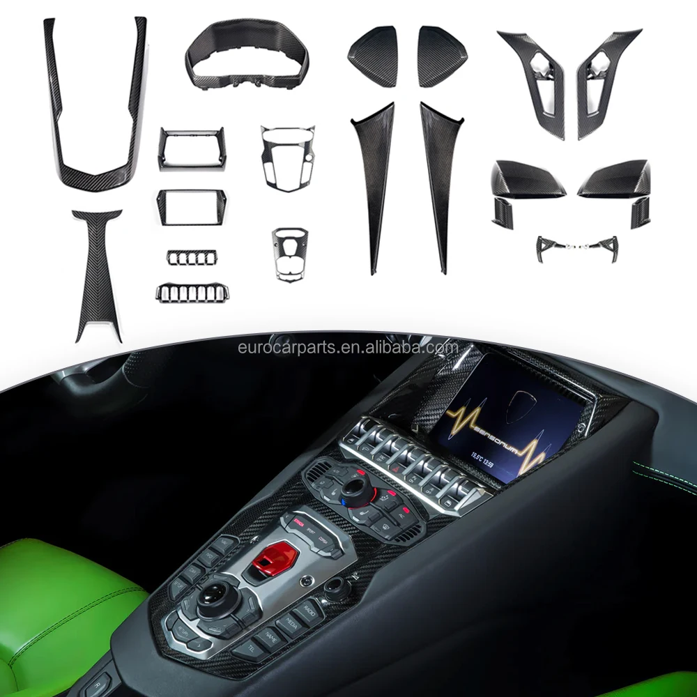 Dry Carbon Fiber Interior Set For 2022 UP Lamborghini Aventador LP700-4 LP720 LP750 Replace OEM Interiors Kits