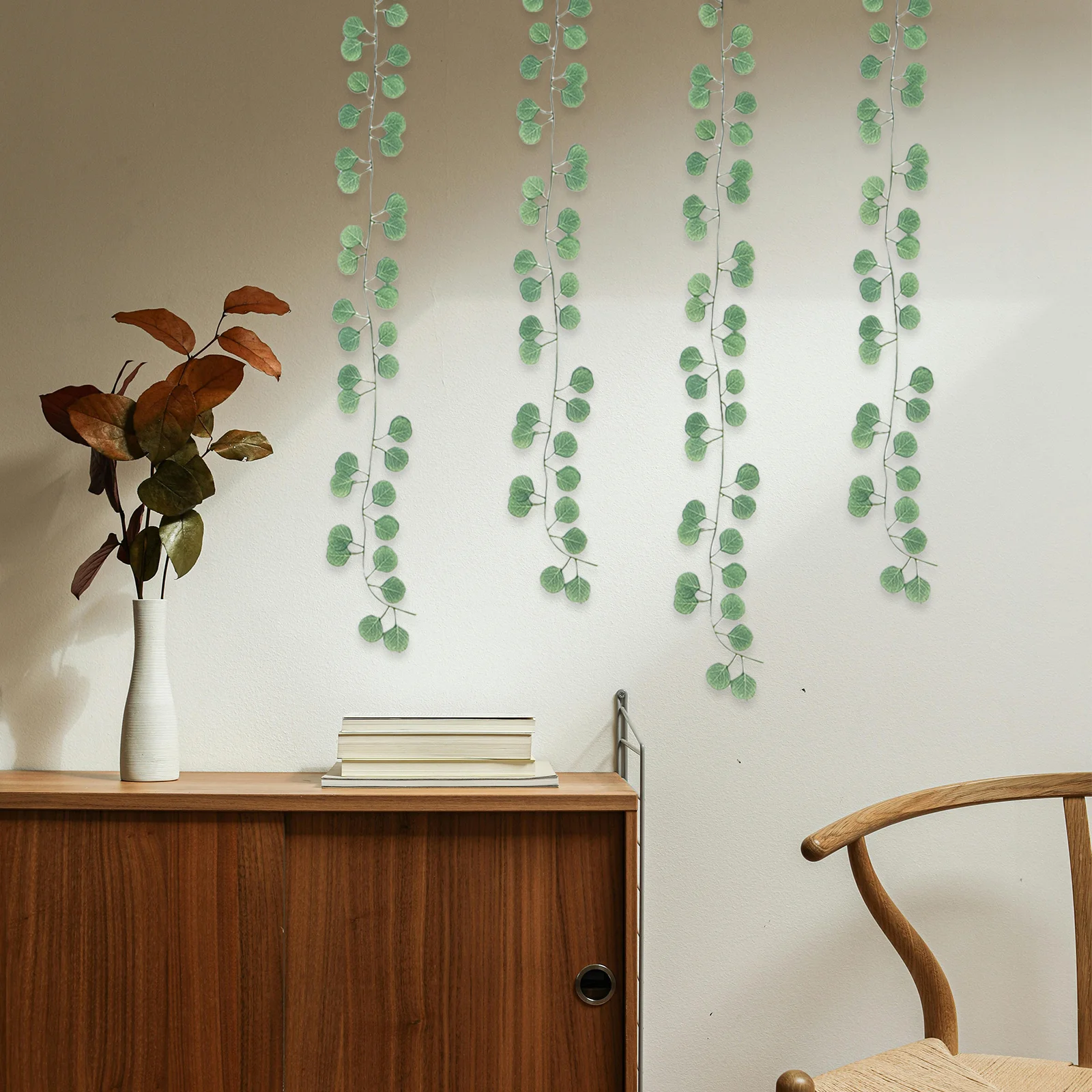 

12Pcs Faux Eucalyptus Vine Realistic Artificial Green Leaves Garland Wedding Home Party Indoor Outdoor Decoration