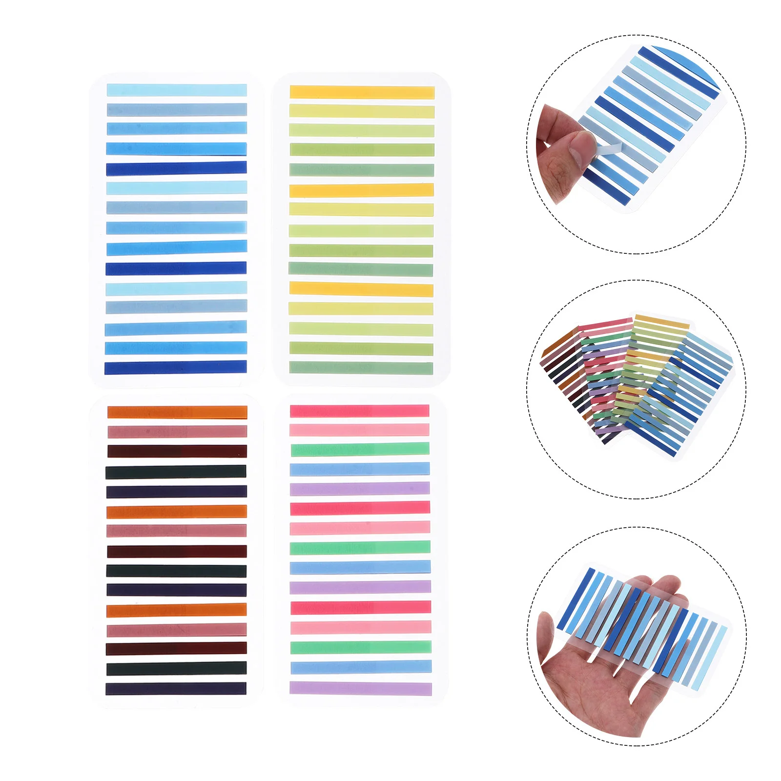 

4 set Reading Tabs Sticky Flags Page Markers Strip Colored Writable Repositionable Book Annotation Supplies Index Divider Tabs