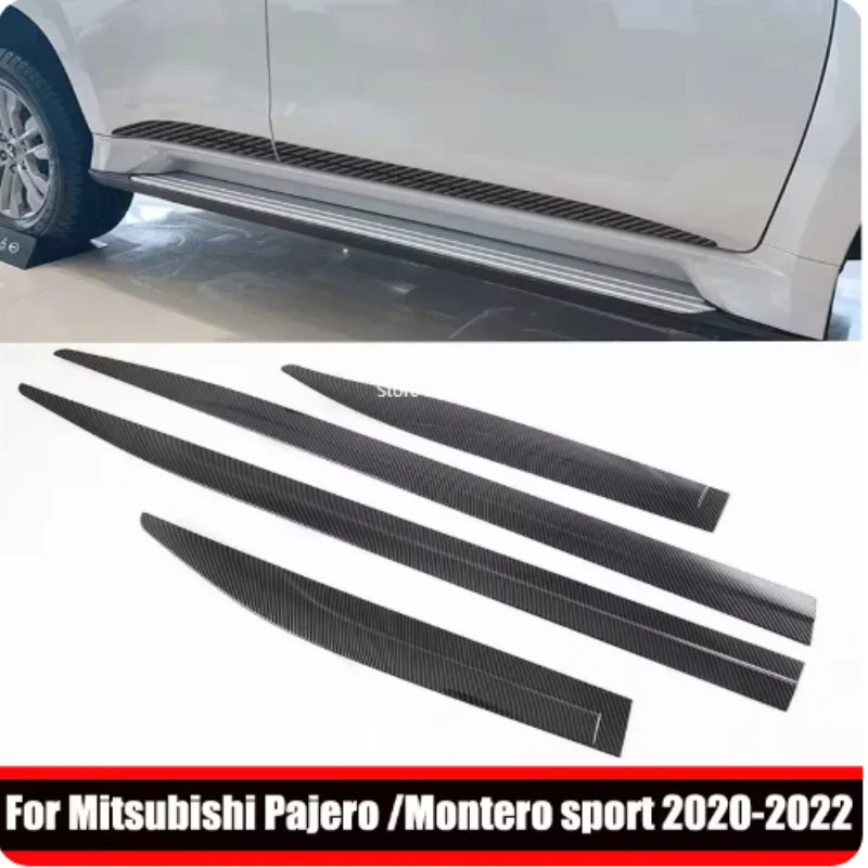 

For Mitsubishi Pajero 2020-2023 Chrome Door Side Strip Body Skirt Molding Trim Sticker Car Accessories