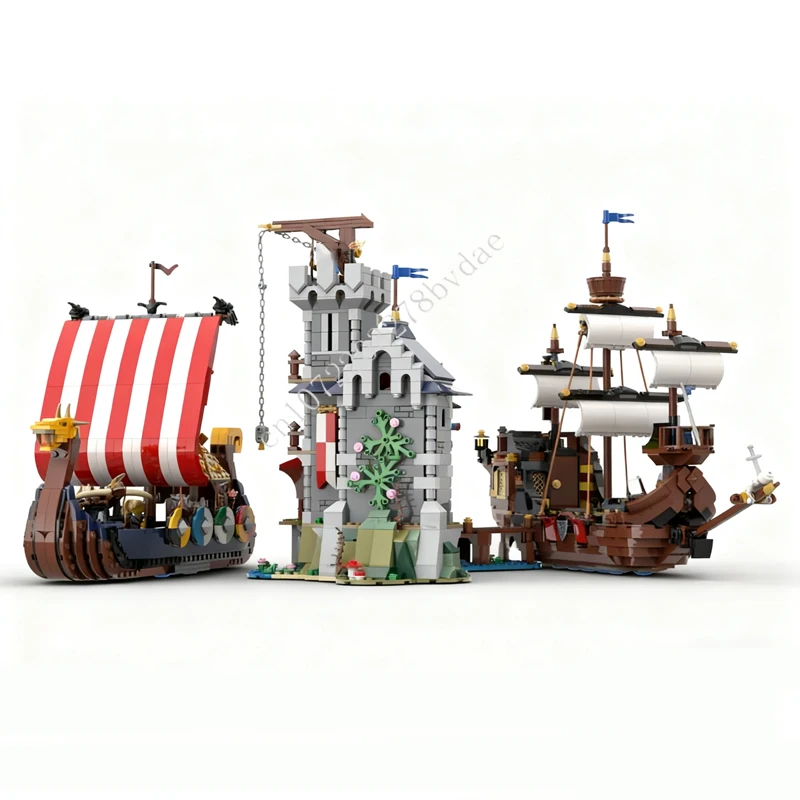 ชุดตัวต่อ MOC 3320 ชิ้น ฉากการต่อสู้ที่ป้อมฟอลแคลนด์ แบบจำลองถนน ของขวัญวันหยุด ชุดประกอบสถาปัตยกรรม ของขวัญวันคริสต์มาสและวันเกิดสำหรับเด็ก