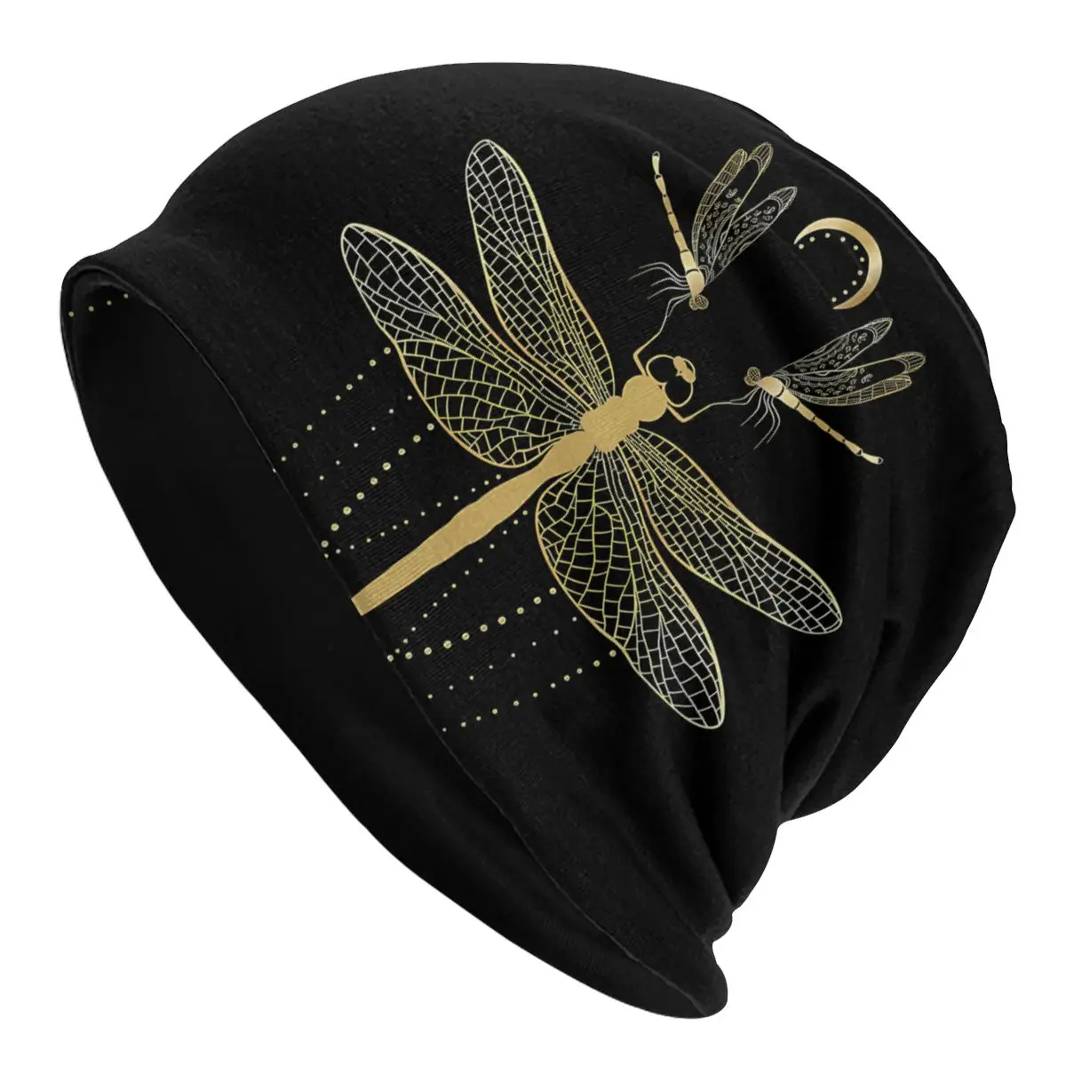 Dragonflies And Jewelry Chains Style Thin Skullies Beanies Outdoor Caps For Men Women Dragonfly Tattoo Ski Caps Bonnet Hats