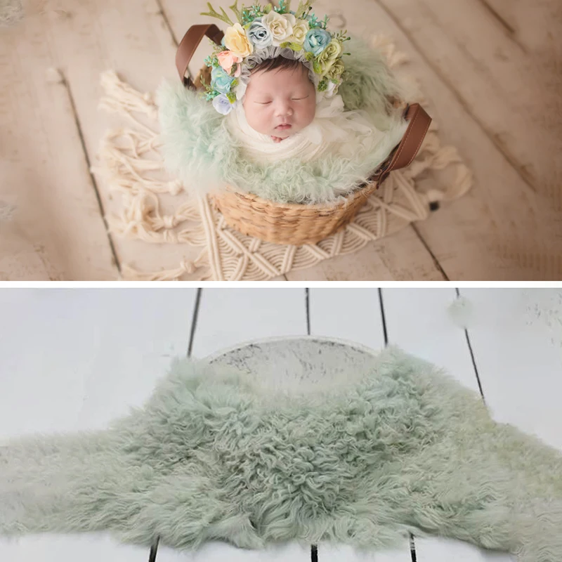 Sheepskin Carpet Newborn Photography Props Infant Posing Background Blanket Baby Boy Girl Backdrops Studio Shooting Accessories