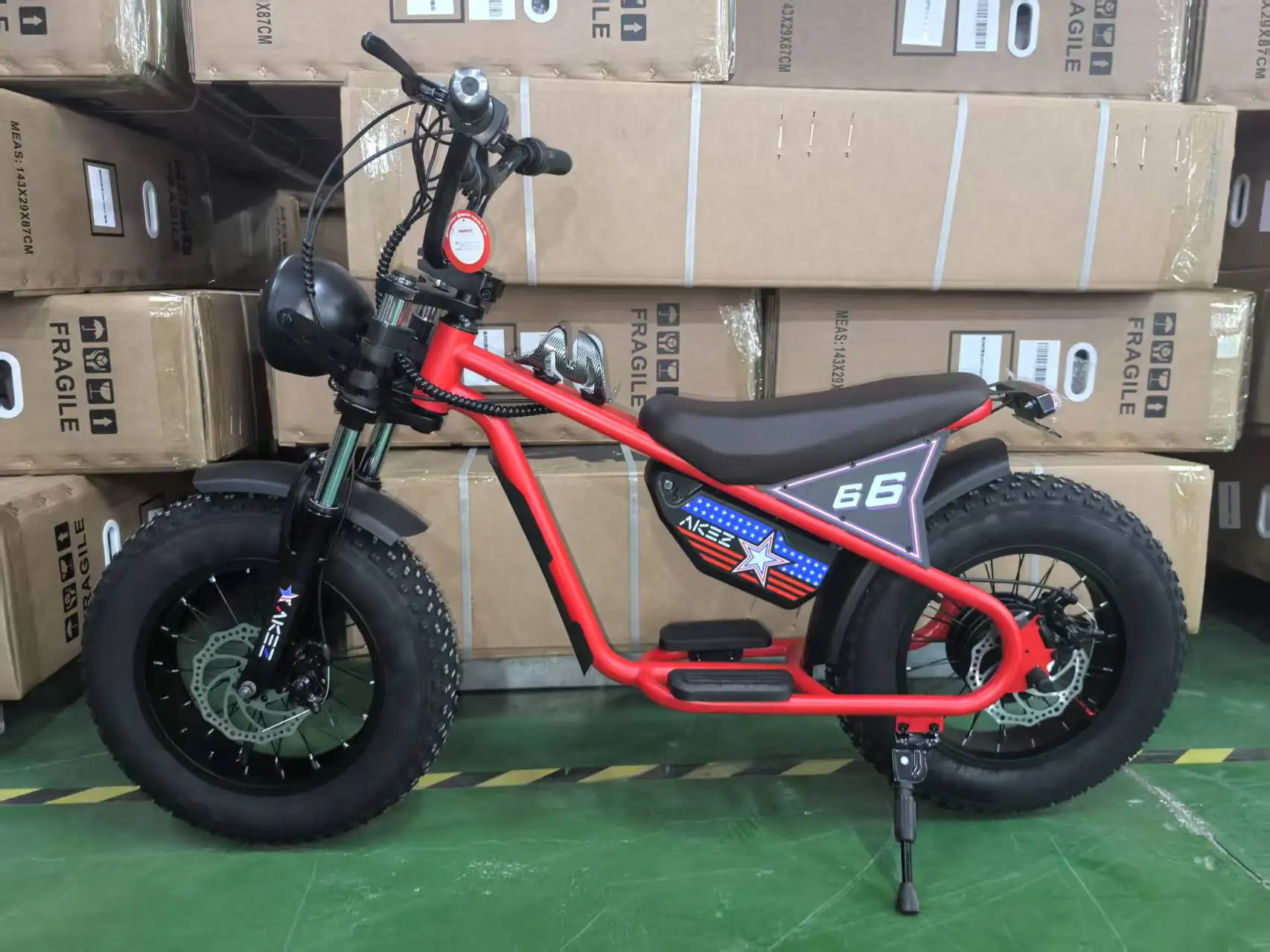 ZX 16*4.0inch Children Electric Mini Bike 36V350W Hub Motor 15Ah Lithium Battery Retro Child E-Bike Kids Balance Bicycle