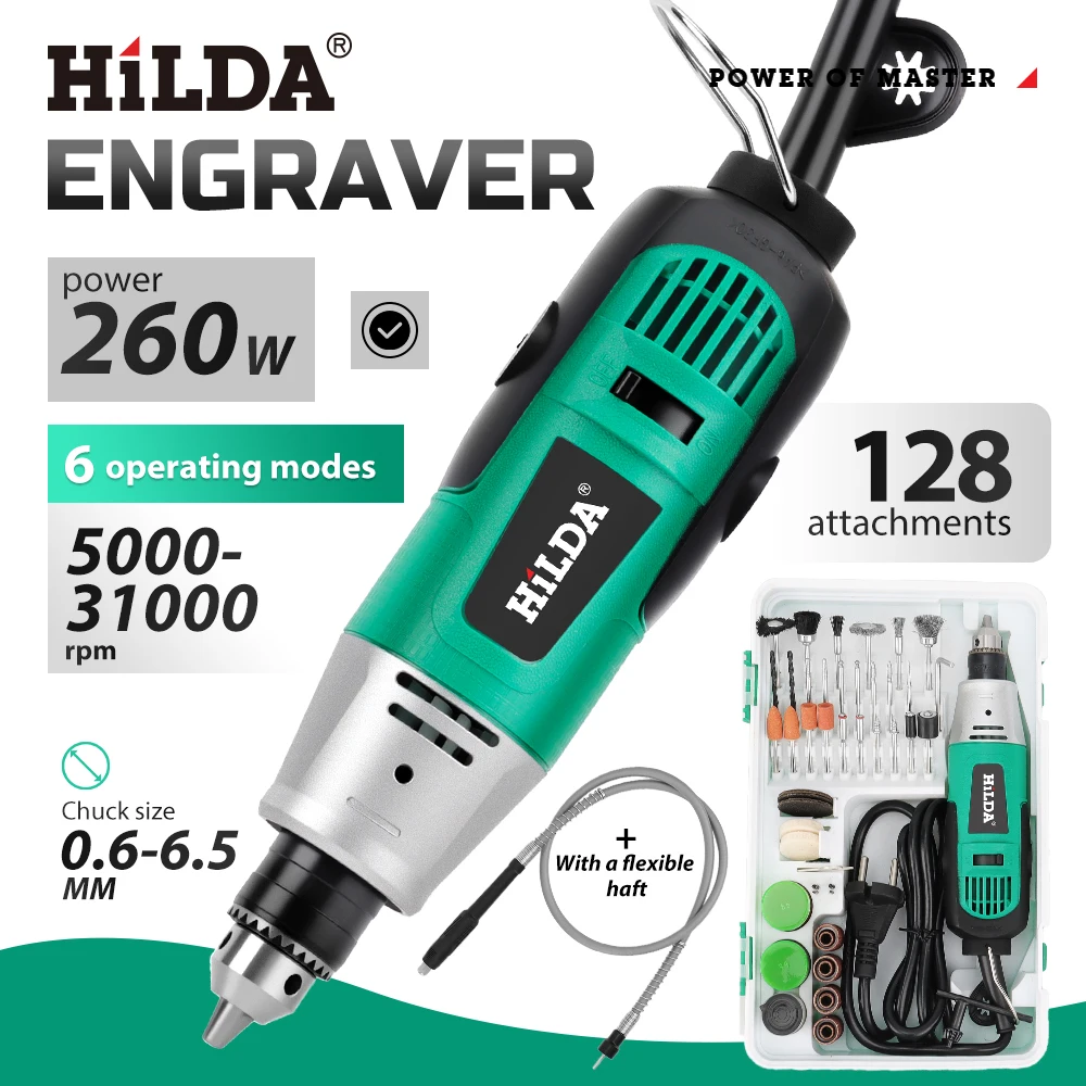 هيلدا 300 واط حفارة الطاقة الكهربائية مثقاب صغير أداة دوارة النقش القلم الرملي أدوات ماكينة الطحن الملحقات #1