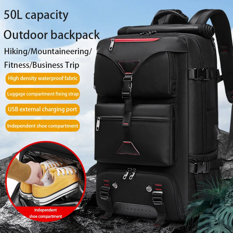 SWISS MILITARY 50L Travel Backpack Large Capacity Waterproof Back Pack Shoe Bag Sport Fitness Backpacks 16 Laptop Bags Mochila