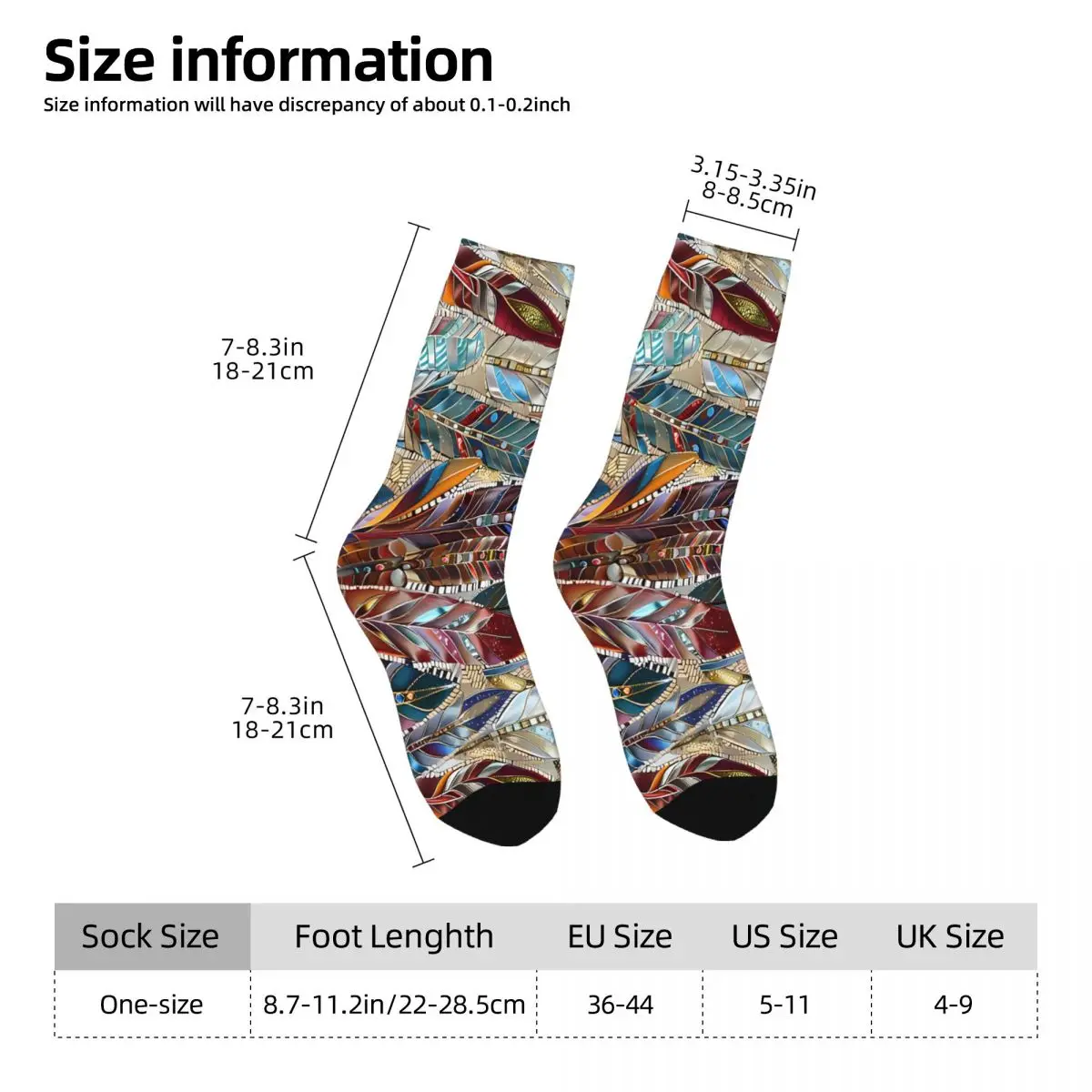 Indian Feathers Sock Printed Man Polyester