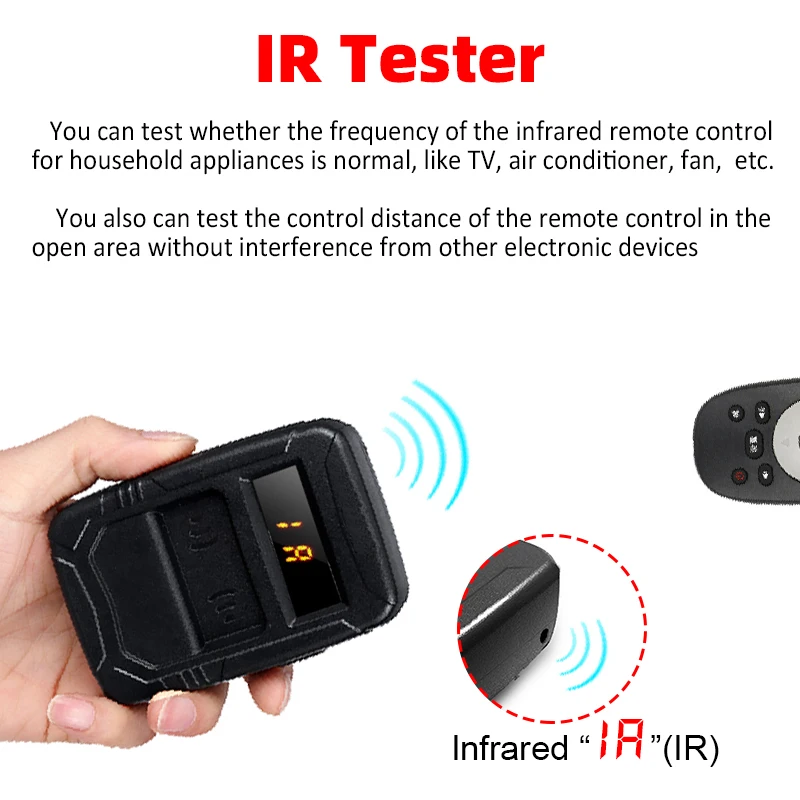 WOYO Radio Frequency Tester Remote Control Diagnosis Tool All Types of (IR) Infra Red (RF) Radio 10-1000MHZ Frequency Tester