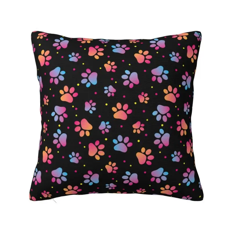 Animal Footprint Dog Paw Prints Cushion Cover 60x60cm Soft Throw Pillow Case for Sofa Square Pillowcase Home Decorative