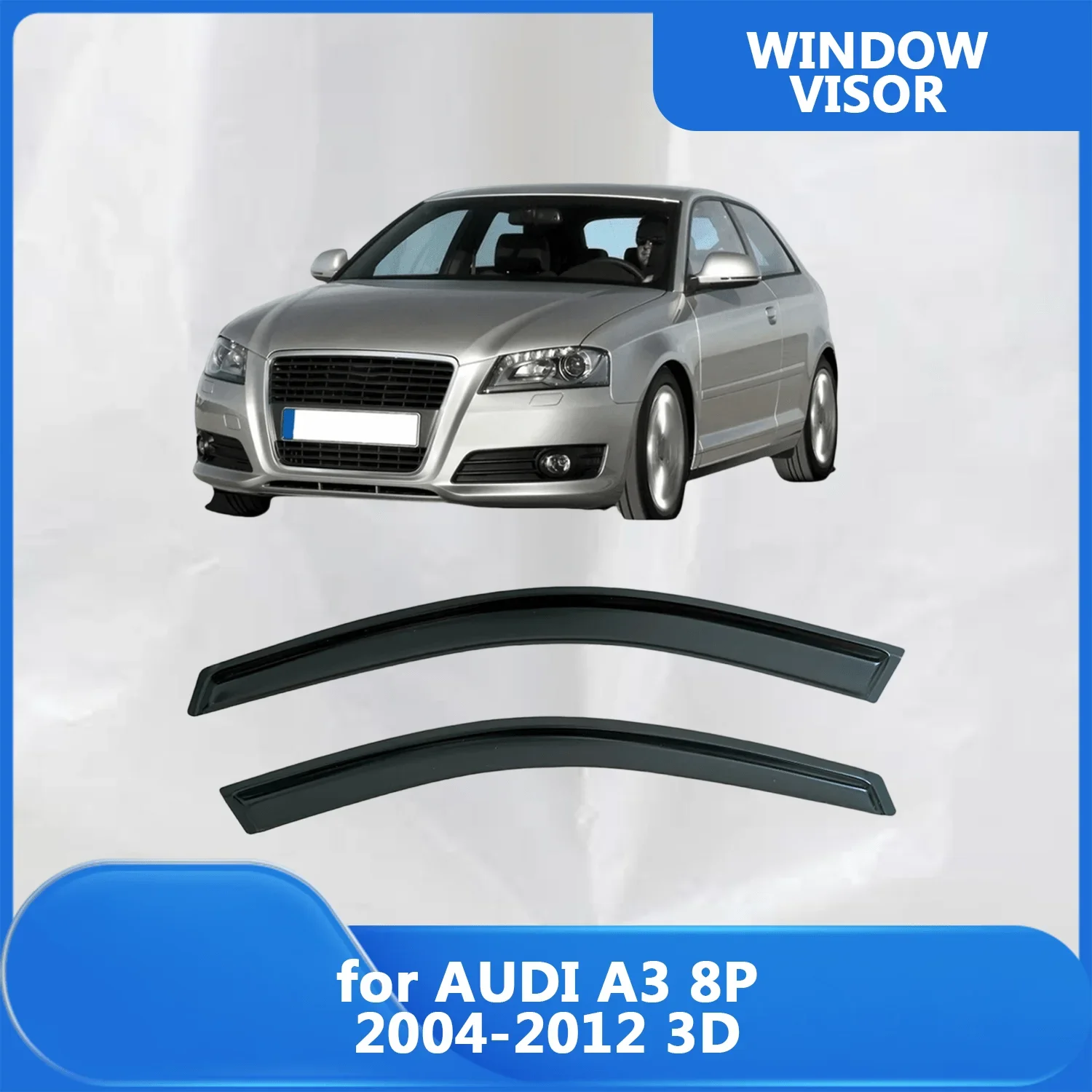 

Window Visor for AUDI A3 8P 2004 2005 2006 2007 2008 2009 2010 2011 2012 3DOOR Weathershied Door Side Window Wind Sun Rain Guard