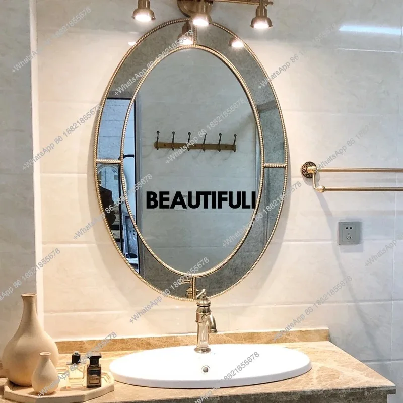 RR Bathroom mirror, Nordic makeup mirror, toilet, wall-mounted bathroom, American simple wall-mounted mirror