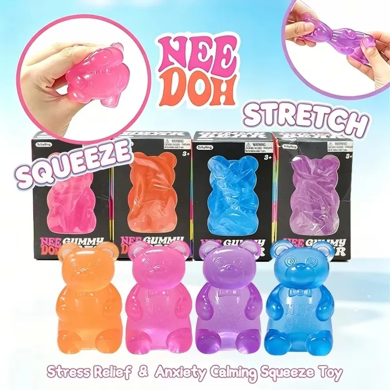 NeeDoh 80+ Gummy Bear Squishy Toy Soft Sensory Fidget Stress Relief Squeeze Ball Anti Anxiety Slow Rising Toy Gift Kids Adults