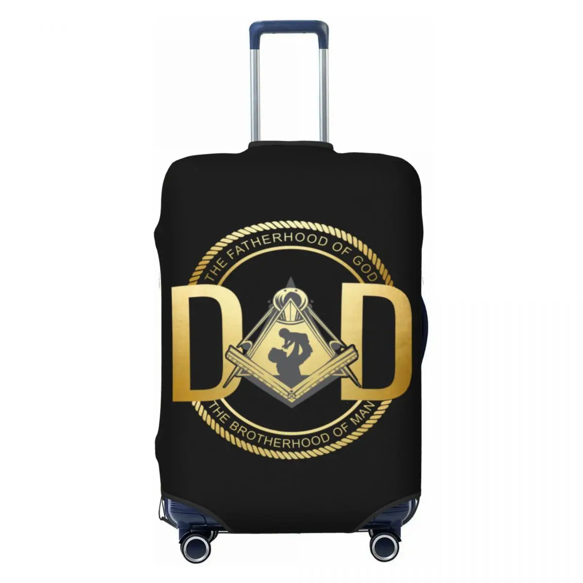 

Custom Fashion Masonic Dad Freemasonry Luggage Cover Protector Elastic Father's Day Freemason Travel Suitcase Covers