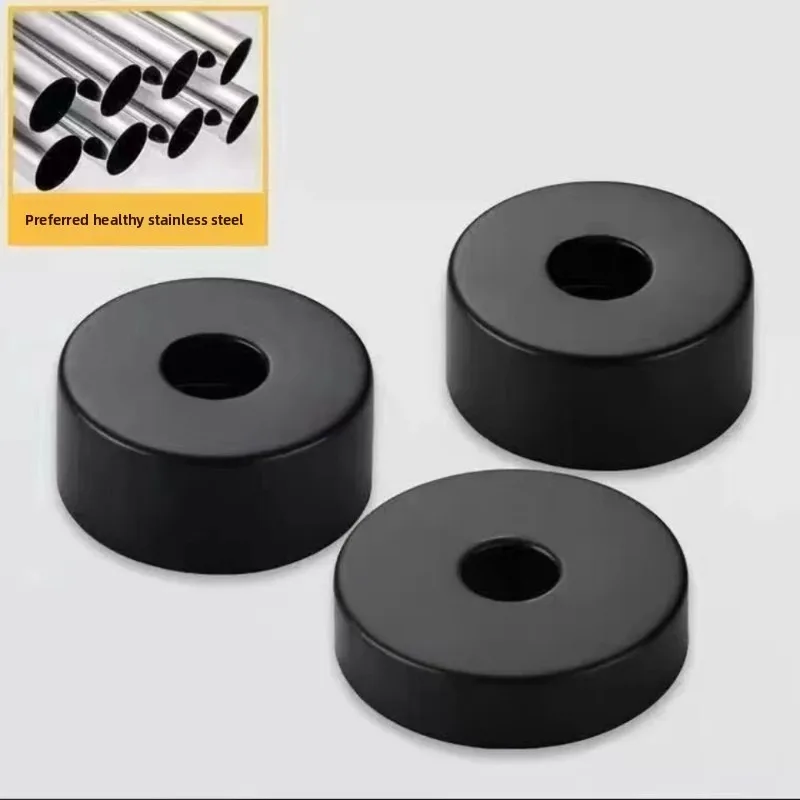 

Декоративная накладка из черной нержавеющей стали для душевого смесителя, углового вентиля и труб, маскирующая дефекты, увеличенная, широкая