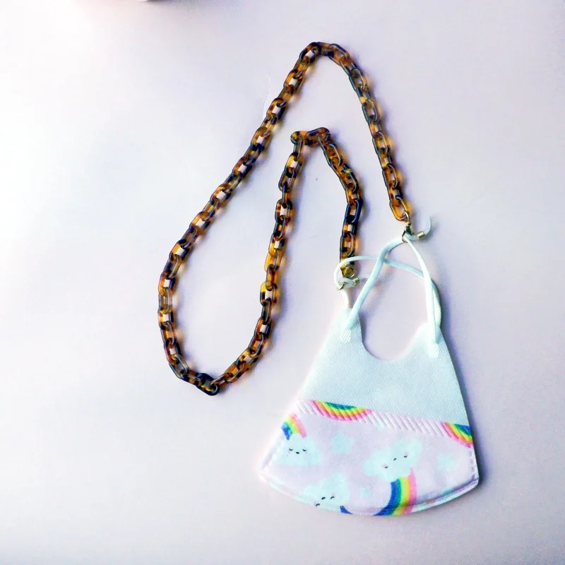 Square Ring Glasses Holder  Fashion Eyewear Chain Acrylic Glasses Chain Adjustable Colorful Glasses Chain For Outdoor