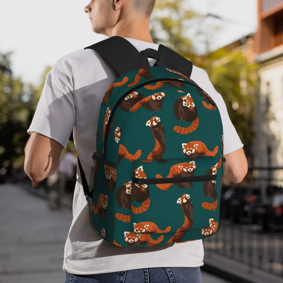 RED PANDA PATTERN Student Backpack School Bag Hiking Travel Daypack for Men Women Fashion Bookbag Shoulder Bags