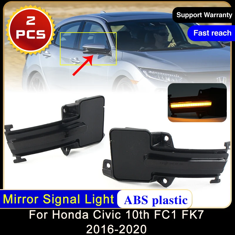 Lampu indikator belok kaca spion dinamis LED, untuk Honda Civic 10th Gen FC1 FK7 2016 2017 2018 2019 2020