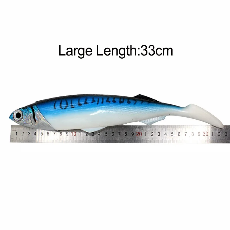 1Pcs Jig Head Super Big Soft Fishing Lure 26cm/33cm 416g/554g Artificial bait for Deep Sea Boat Fishing Bait Swimbait Flatfish