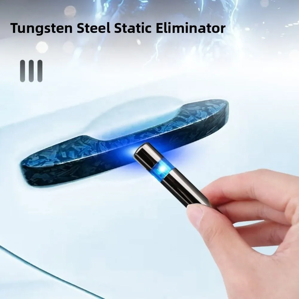 Portable Anti-Static Keychain LED Light Universal Car Body Static Eliminator Safety Key Ring Discharger Antistatic Rod