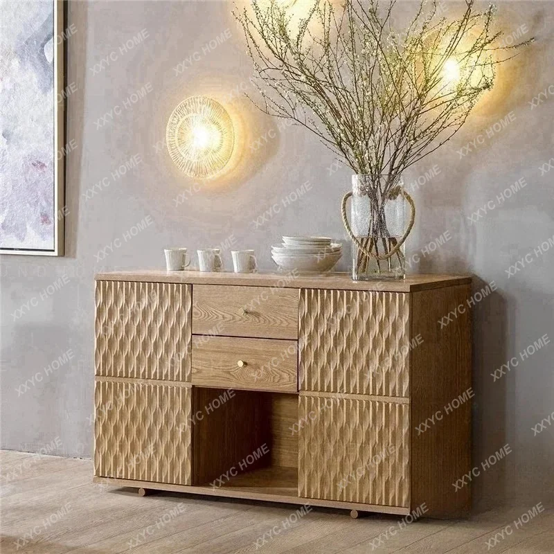 

L pastoral dining side cabinet for home use Japanese-style solid wood storage simple storage side cabinet