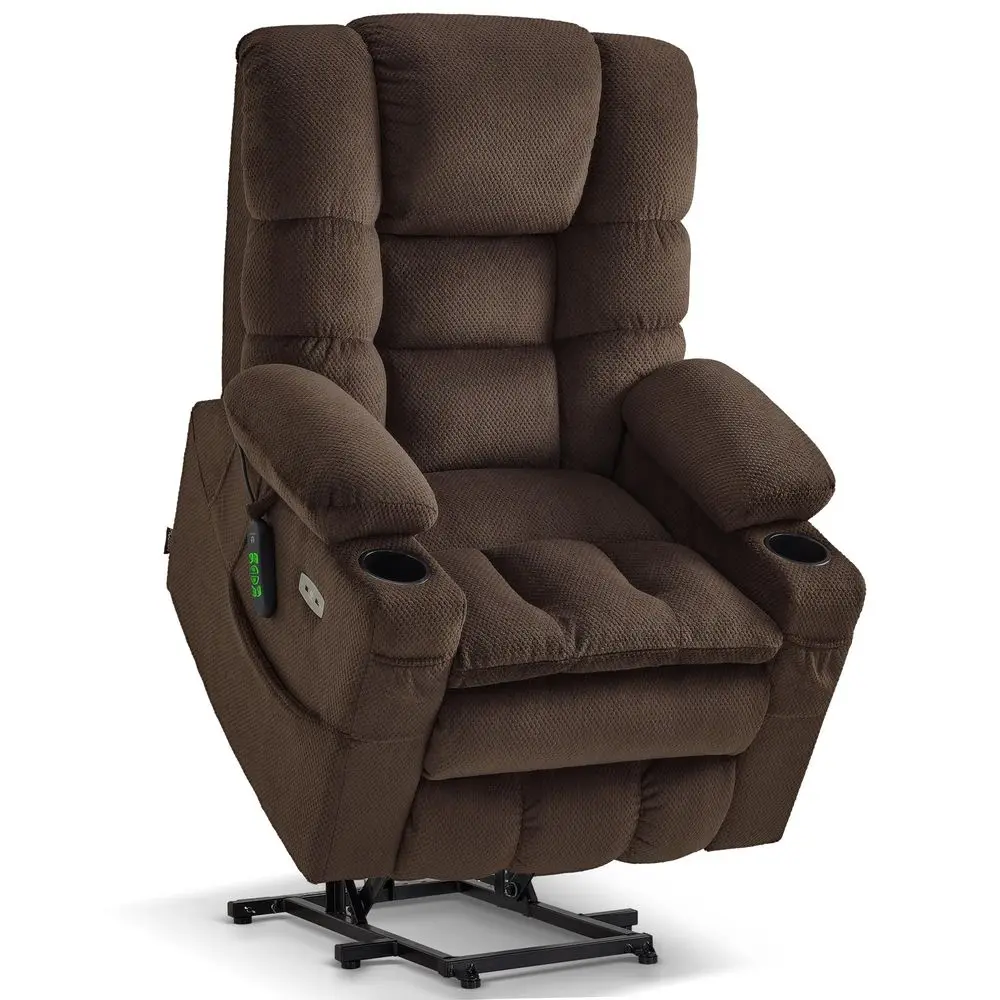 

Triple Motor Power Lift Recliner Chair with Massage and Dual Heating, Adjustable Headrest for Tall Elderly People, Fabric 7634